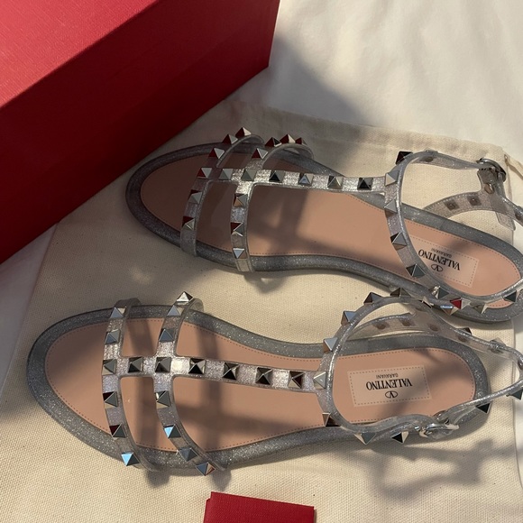 valentino sandals silver